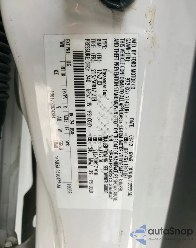 1FAHP3N22CL365847: 60253745