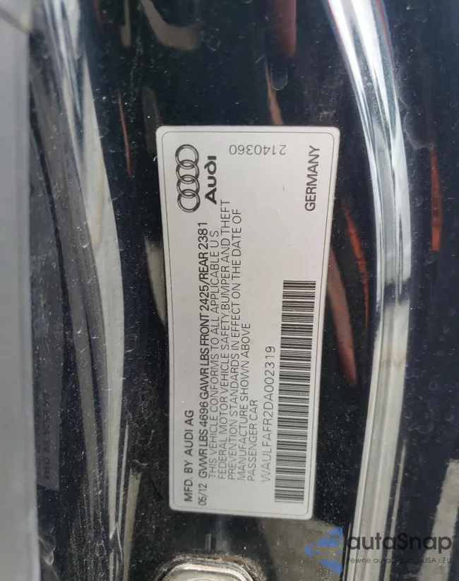 WAULFAFR2DA002319: 60493295