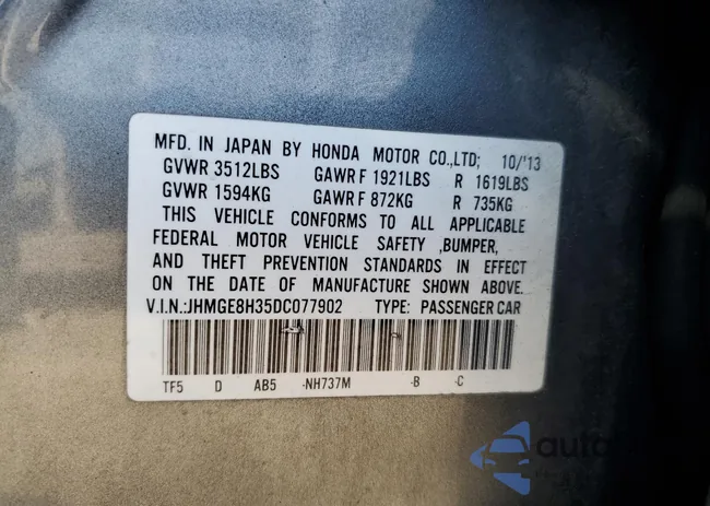 JHMGE8H35DC077902: 61376395