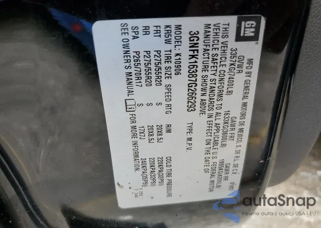 3GNFK16387G266293: 60095115