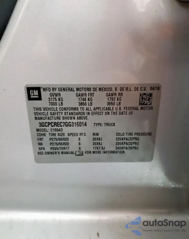 3GCPCREC7GG316014: 61164775