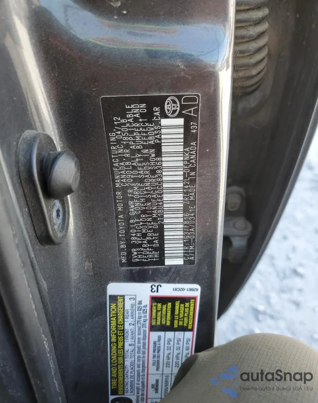 2T1BU4EE0CC838368: 60401285