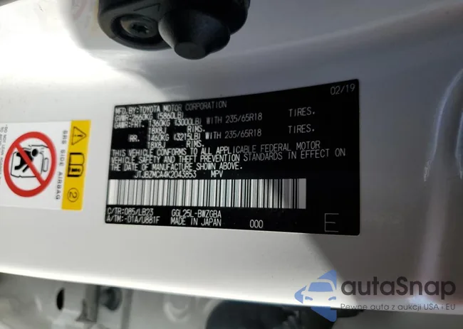 JTJBZMCA4K2043853: 62010625