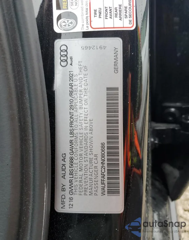 WAUFFAFC2HN080686: 60964395