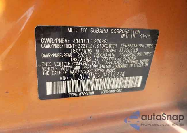 JF2GTAMC2JH314334: 61209205