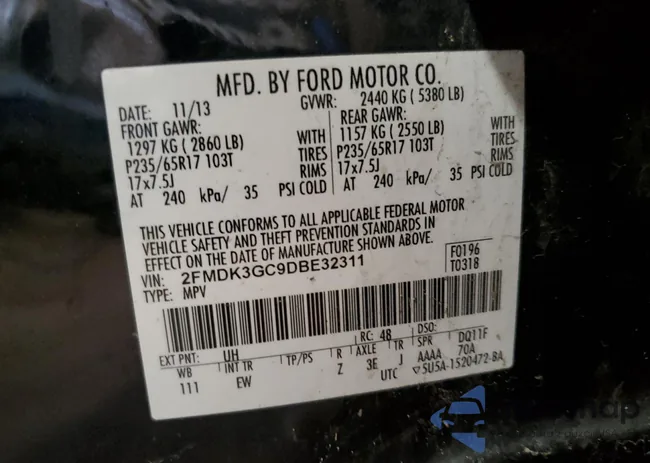 2FMDK3GC9DBE32311: 60854065