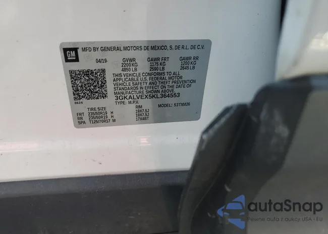 3GKALVEX5KL364553: 60414785