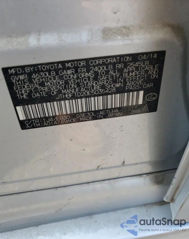 JTHBF1D20E5035428: 60278345