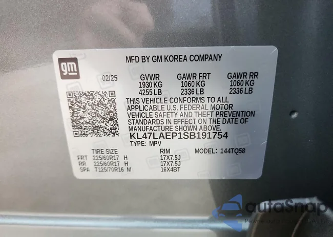 KL47LAEP1SB191754: 60130575