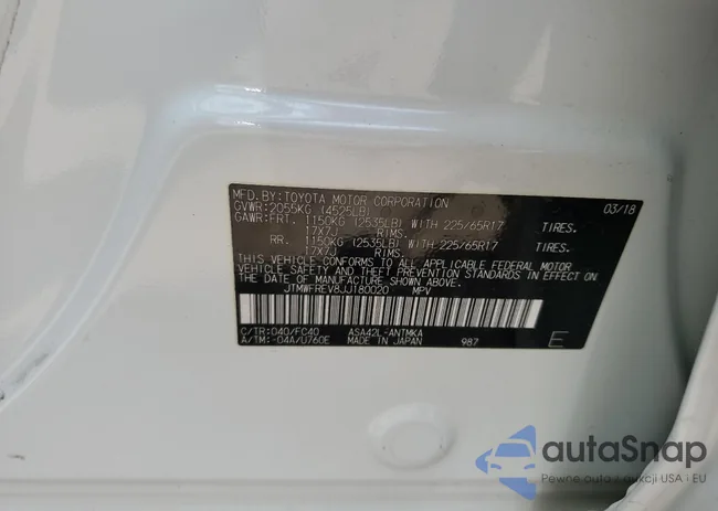 JTMWFREV8JJ180020: 62836635