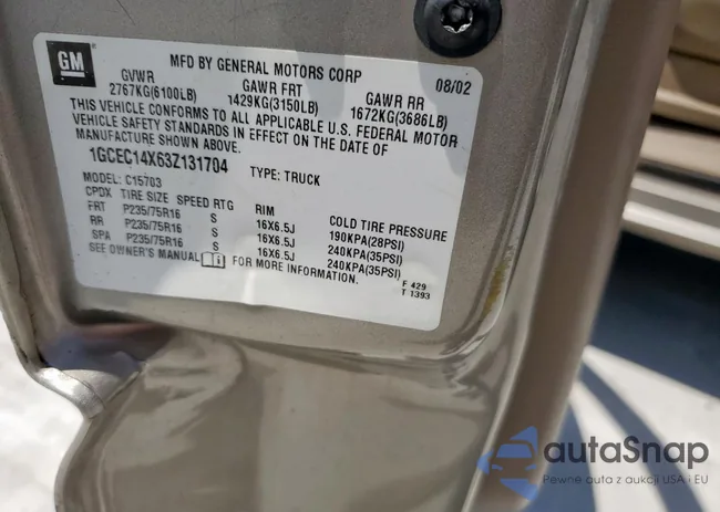 1GCEC14X63Z131704: 59795065