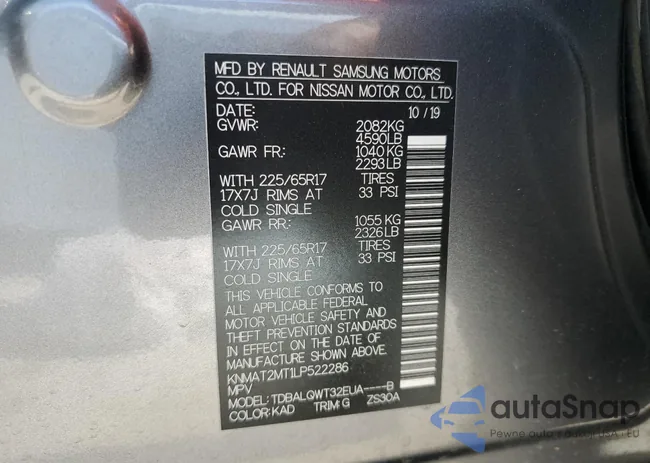 KNMAT2MT1LP522286: 62398745