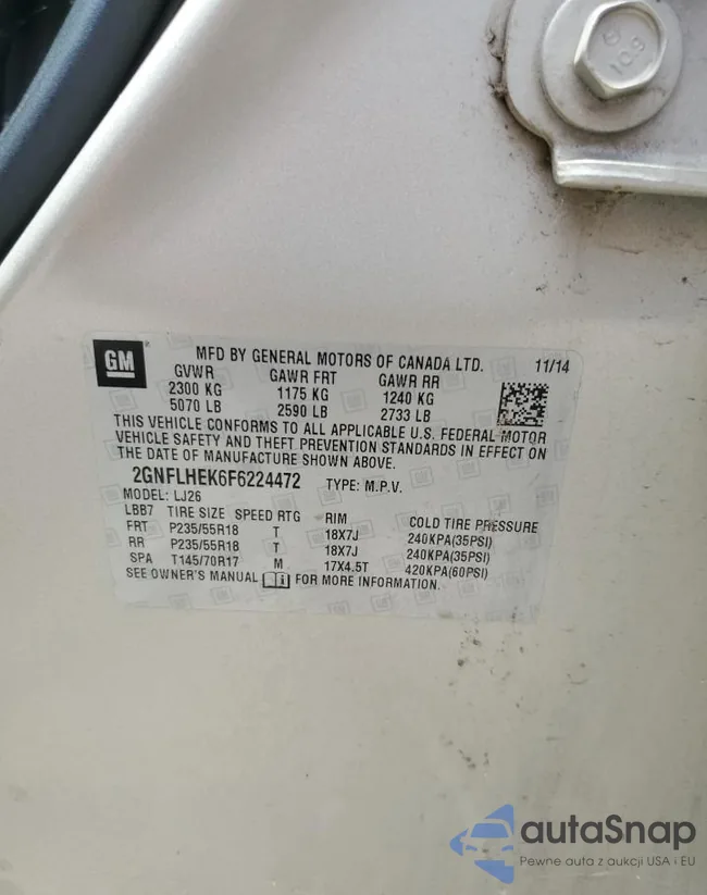 2GNFLHEK6F6224472: 62371455