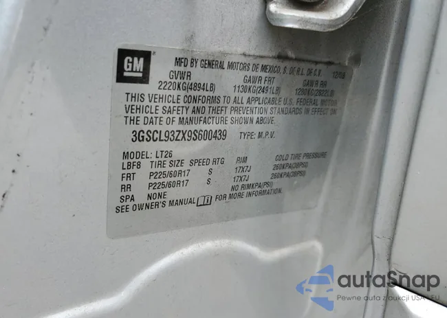 3GSCL93ZX9S600439: 61435055