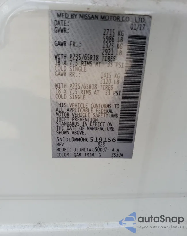 5N1DL0MM0HC519156: 61620615