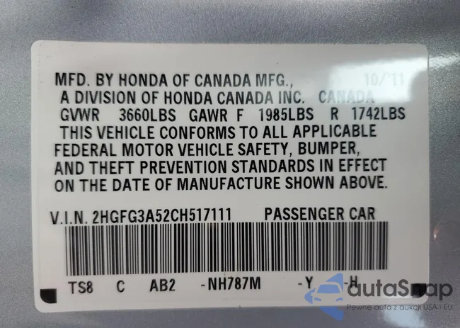 2HGFG3A52CH517111: 59231925