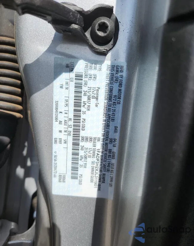 1FADP3H2XJL311901: 62642365