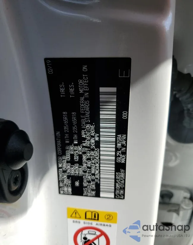 JTJBZMCA4K2043853: 62010625