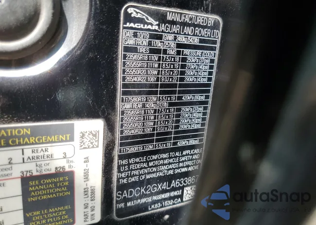 SADCK2GX4LA633867: 60896975