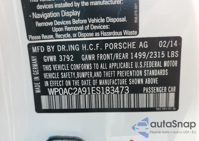 WP0AC2A91ES183473: 59473885