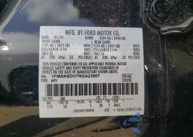 1FMSK8DH7RGA23907: 61095905