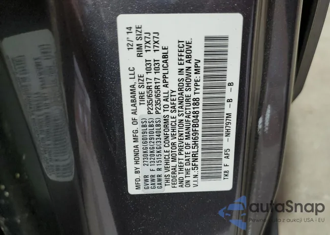 5FNRL5H69FB048188: 62222105