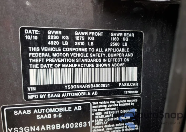 YS3GN4AR9B4002631: 60540955