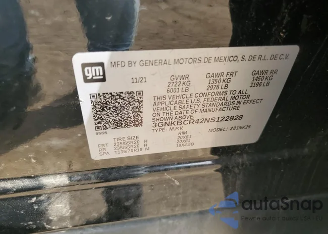 3GNKBCR42NS122828: 61915725