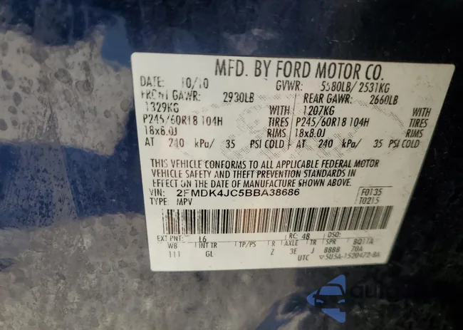 2FMDK4JC5BBA38686: 61038325