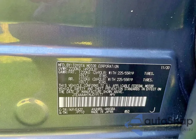 JTEAAAAH1MJ019177: 61695425