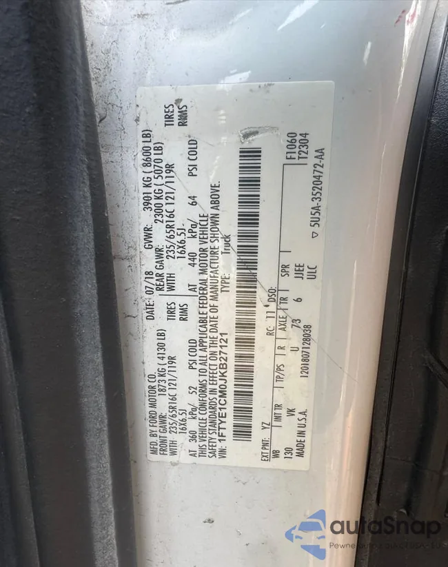 1FTYE1CM0JKB27121: 60483475