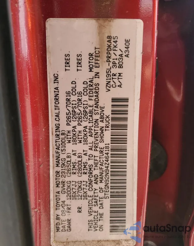 5TEGN92N94Z464181: 63155555