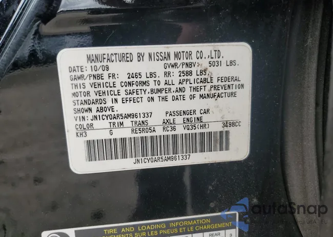 JN1CY0AR5AM961337: 61493145