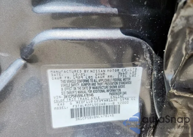 3N1CP5BV8NL478145: 61074325