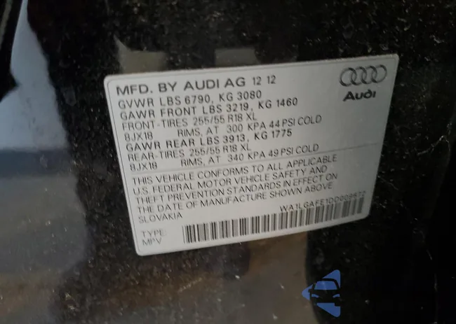 WA1LGAFE1DD009672: 62122404