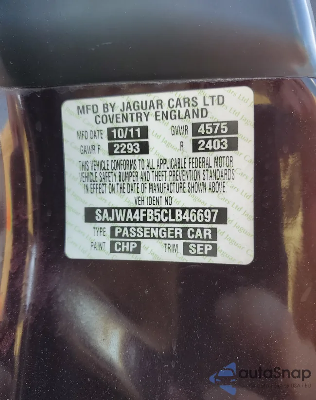 SAJWA4FB5CLB46697: 62765614