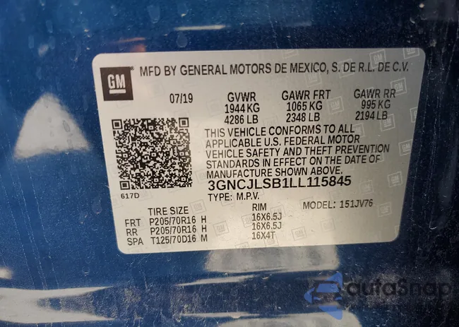 3GNCJLSB1LL115845: 64712864