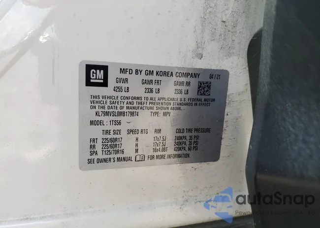 KL79MVSL0MB179874: 64320035