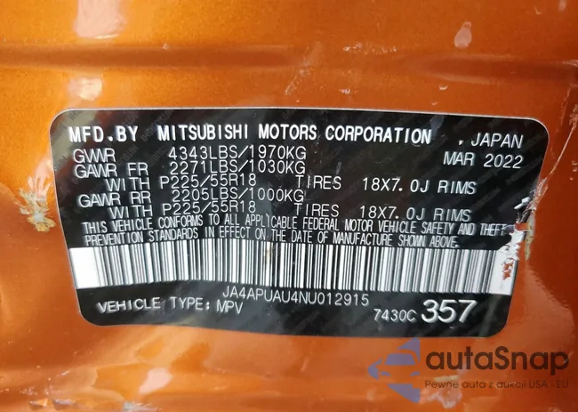 JA4APUAU4NU012915: 64139035