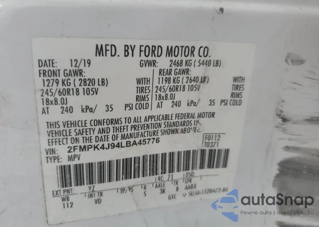 2FMPK4J94LBA45776: 63661665