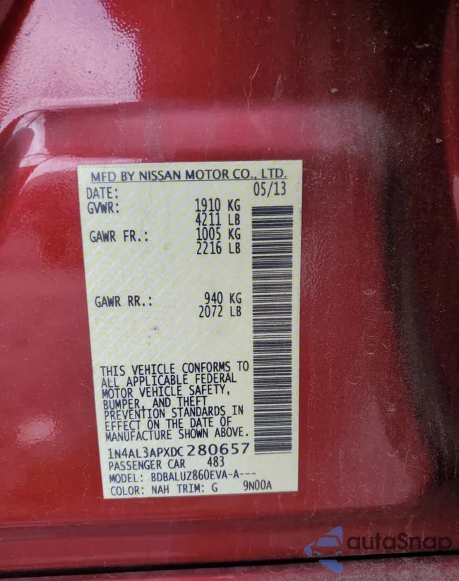 1N4AL3APXDC280657: 65550785