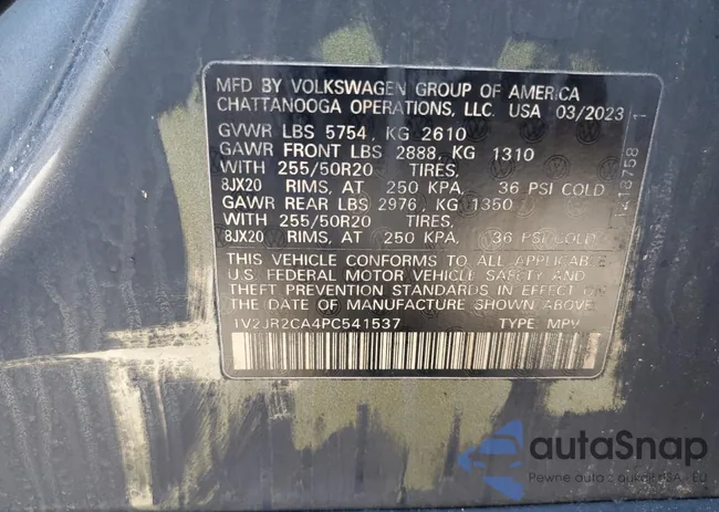 1V2JR2CA4PC541537: 64482885