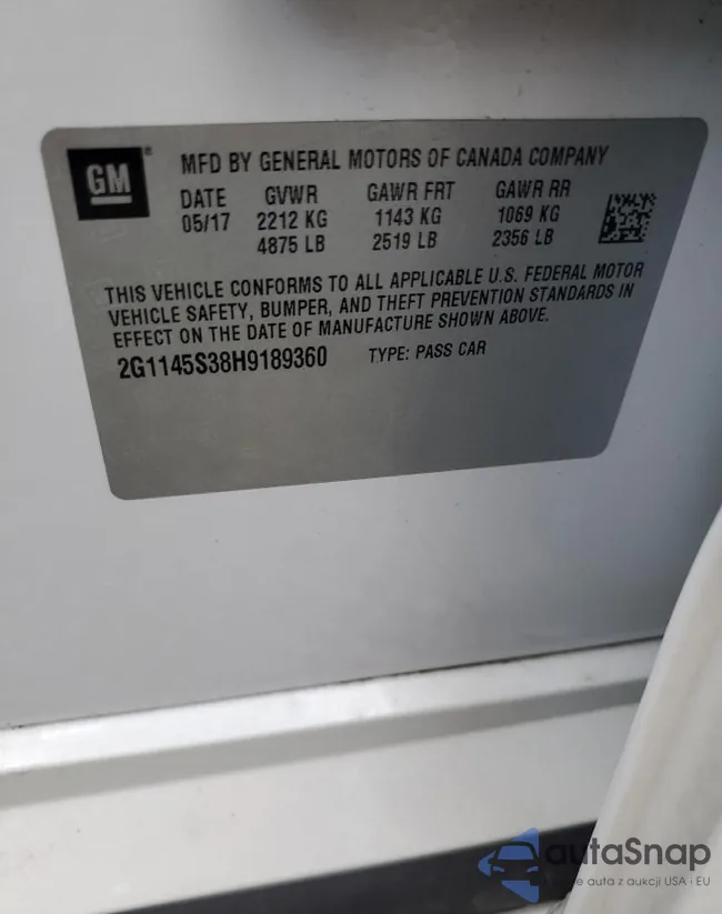 2G1145S38H9189360: 64002805