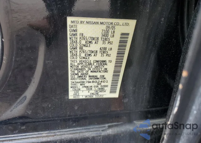 5N3AA08C76N802401: 64050595