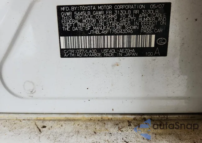 JTHBL46F175043096: 65379955