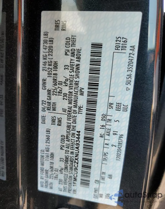 1FMCU9CZXNUA93444: 66074835