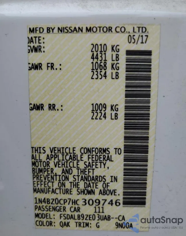 1N4BZ0CP7HC309746: 66386325