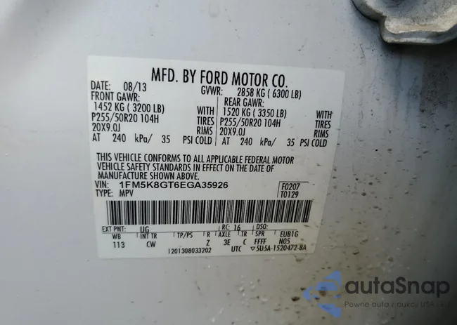 1FM5K8GT6EGA35926: 63582785