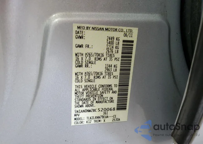 5N1AN0NW2BC520068: 65404745