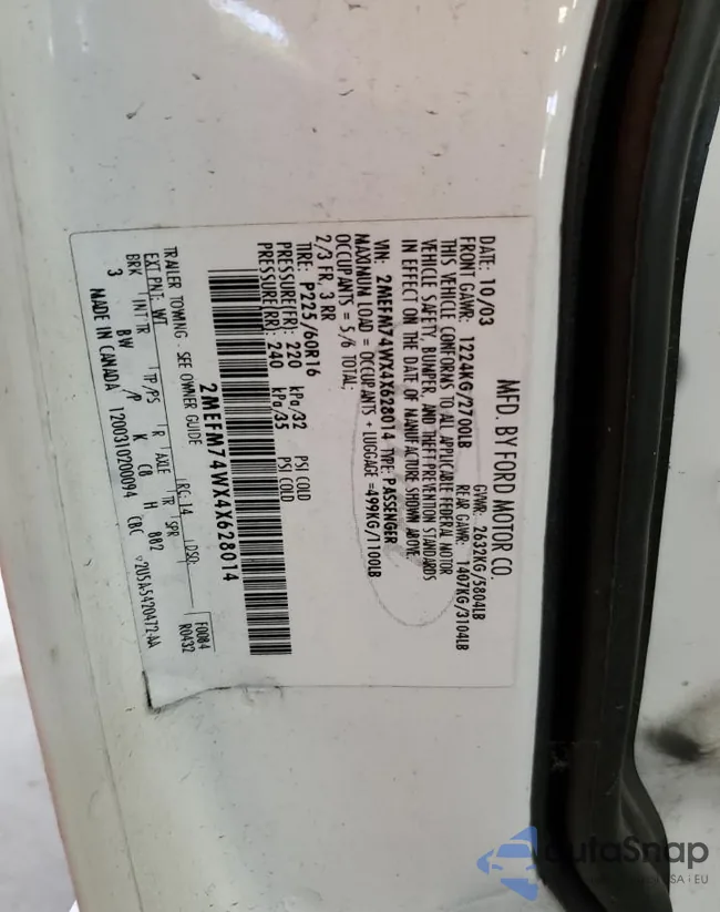 2MEFM74WX4X628014: 65401735